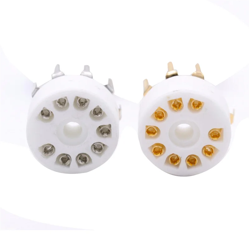 ABSQ-10 шт. розетки для ламп для 12AX7 12AT7 12AU7 6DJ8 ECC82 5670 6922 Hi-Fi аудио винтажный усилитель серебристый