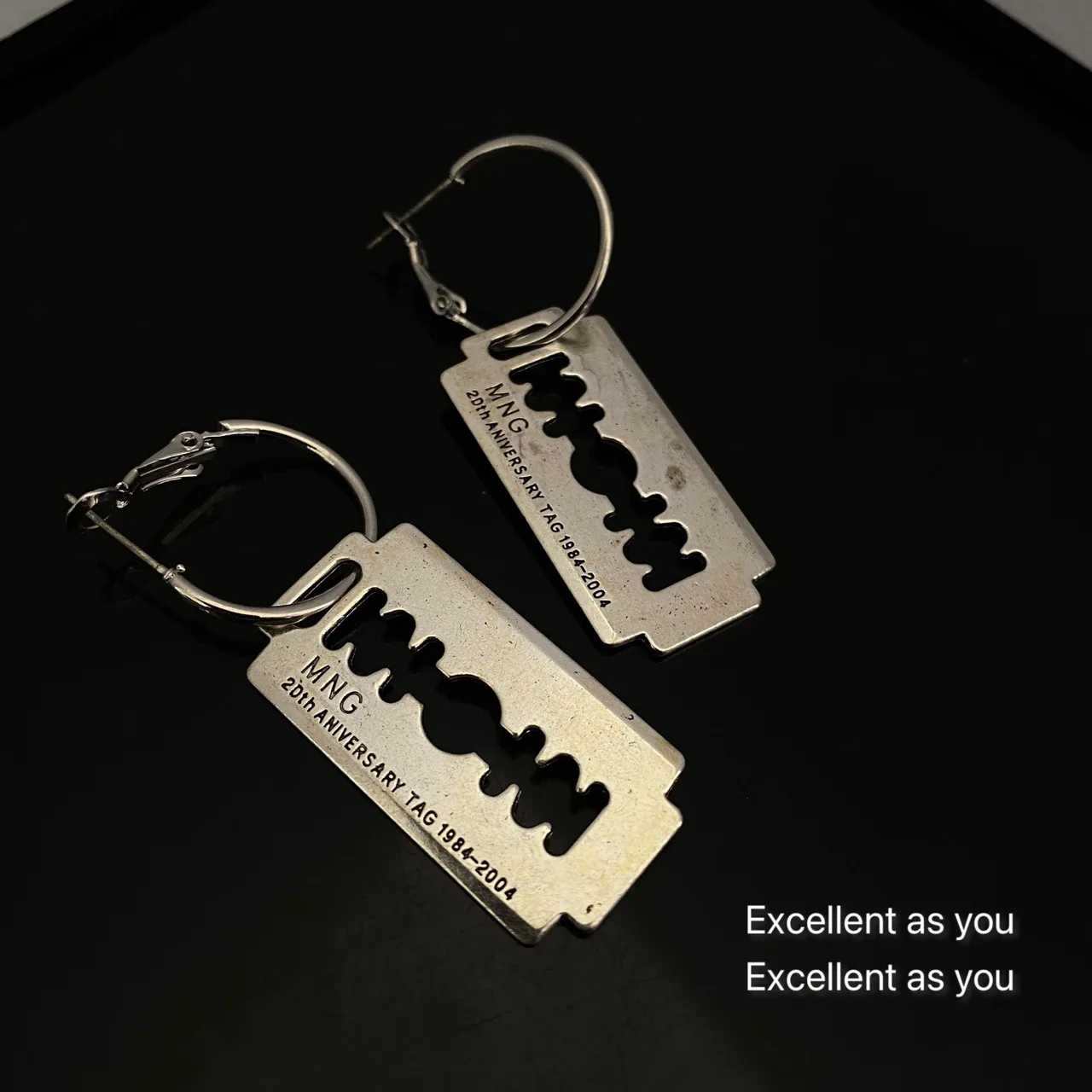 Funny Goth Punk Blade Earrings for Men Women Rock A Razor Blade Earrings E Girl 90s Grunge Aros Aesthetic Accessories Jewelry