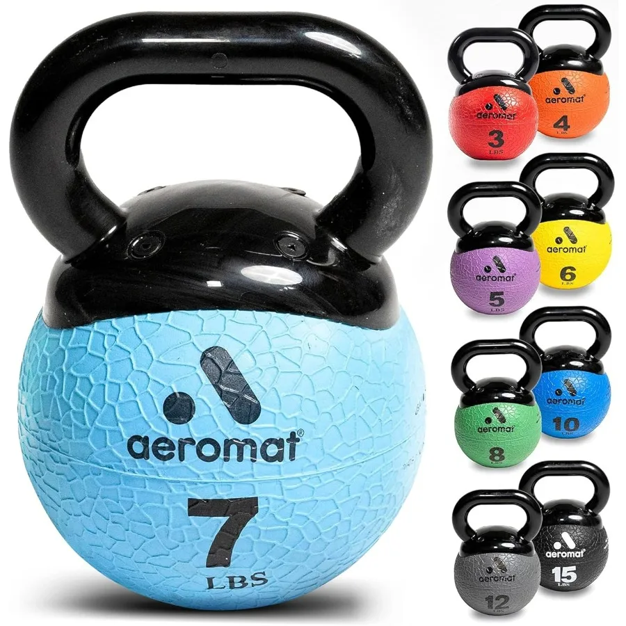 Elite Mini Kettlebells – Pelota medicinal de ejercicio ponderada con agarre antideslizante y mango ancho, Kettlebell de entrenamiento de fuerza para Squ