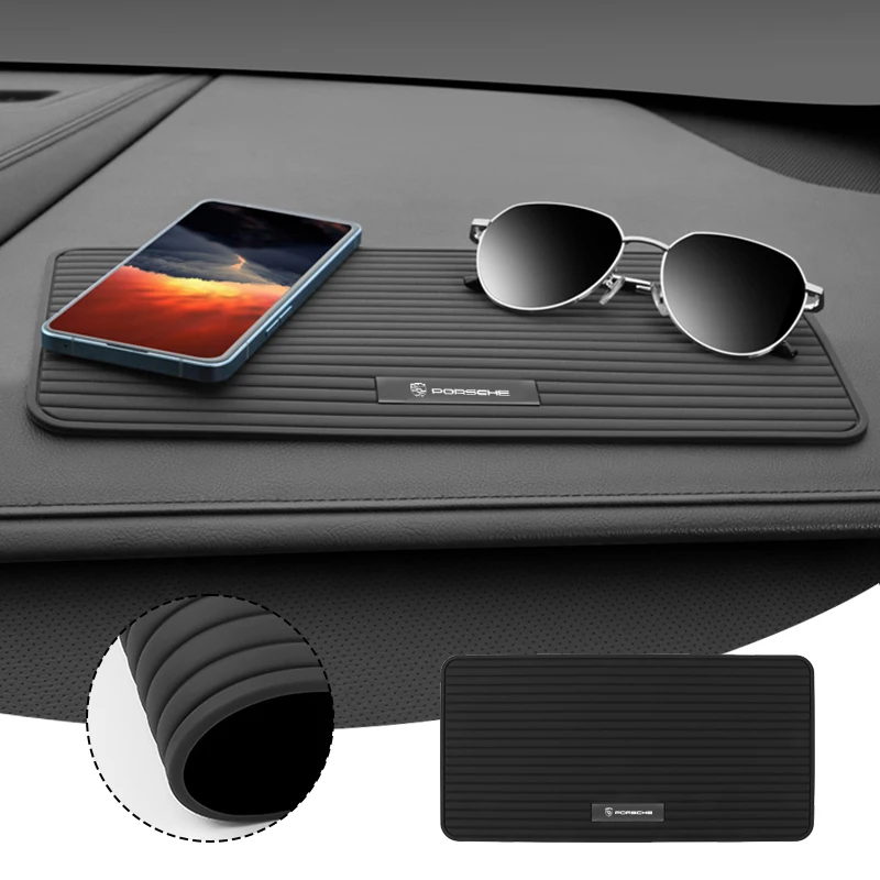 1PC Car Dashboard Silicone Non Slip Mat Phone Glasses Anti-skid Pad for Porsche Panamera Cayenne Taycan 911 718 Macan Carrera-GT