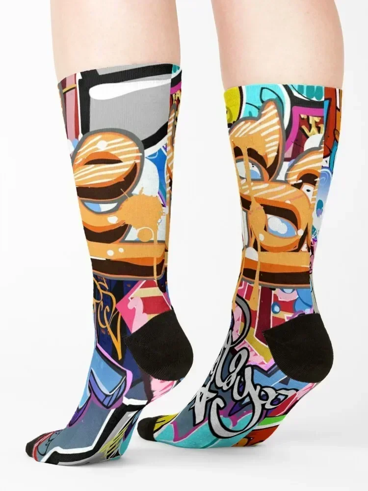 Graffiti Socks kawaii new year short christmas gifts Woman Socks Men's
