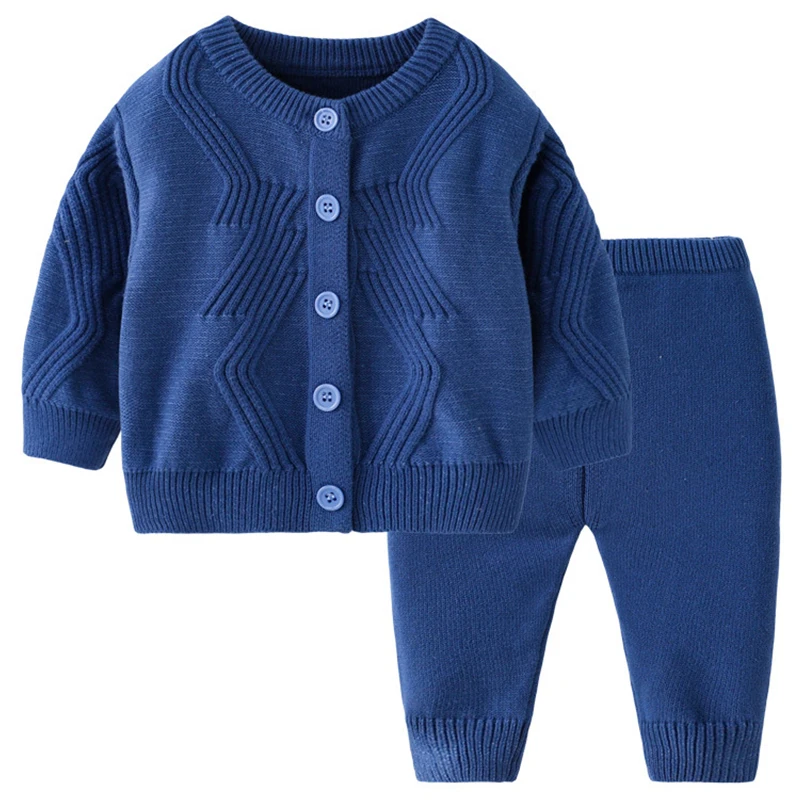 2 Stuk Herfst Pasgeboren Meisjes Kleding Peuter Jongen Outfits Koreaanse Casual Mode Gebreide Baby Trui Tops Broek Kinderen Kleding Set Bc172