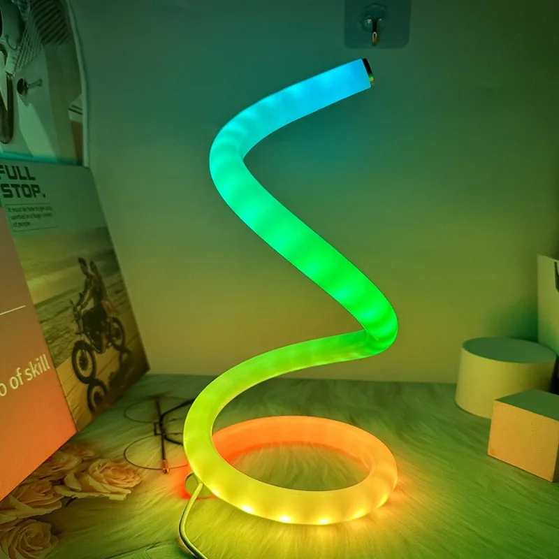 

Symphony spiral LED desk lamp simple dimming LED desk lamp USB power desk lamp bedroom office