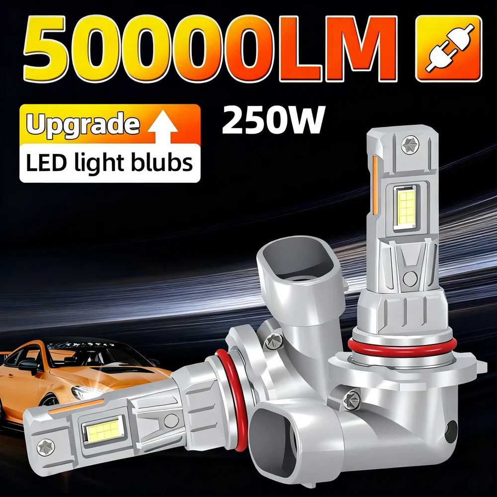 

2x H7 H4 H1 LED Headlight Bulbs 50000LM 250W Canbus Error Free 1:1 Mini Size Head Lamp Wireless Super Bright 6500K H11 9005 9006