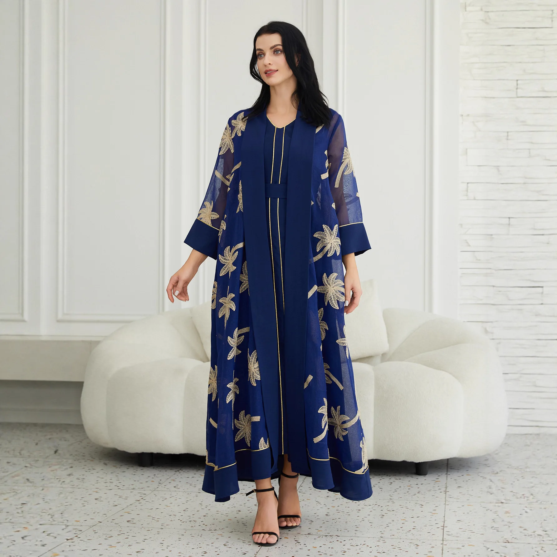 Midden-oosten moslim gewaad arabische dubai jurk elegante feestjurk abaya abaya jurk cw09748