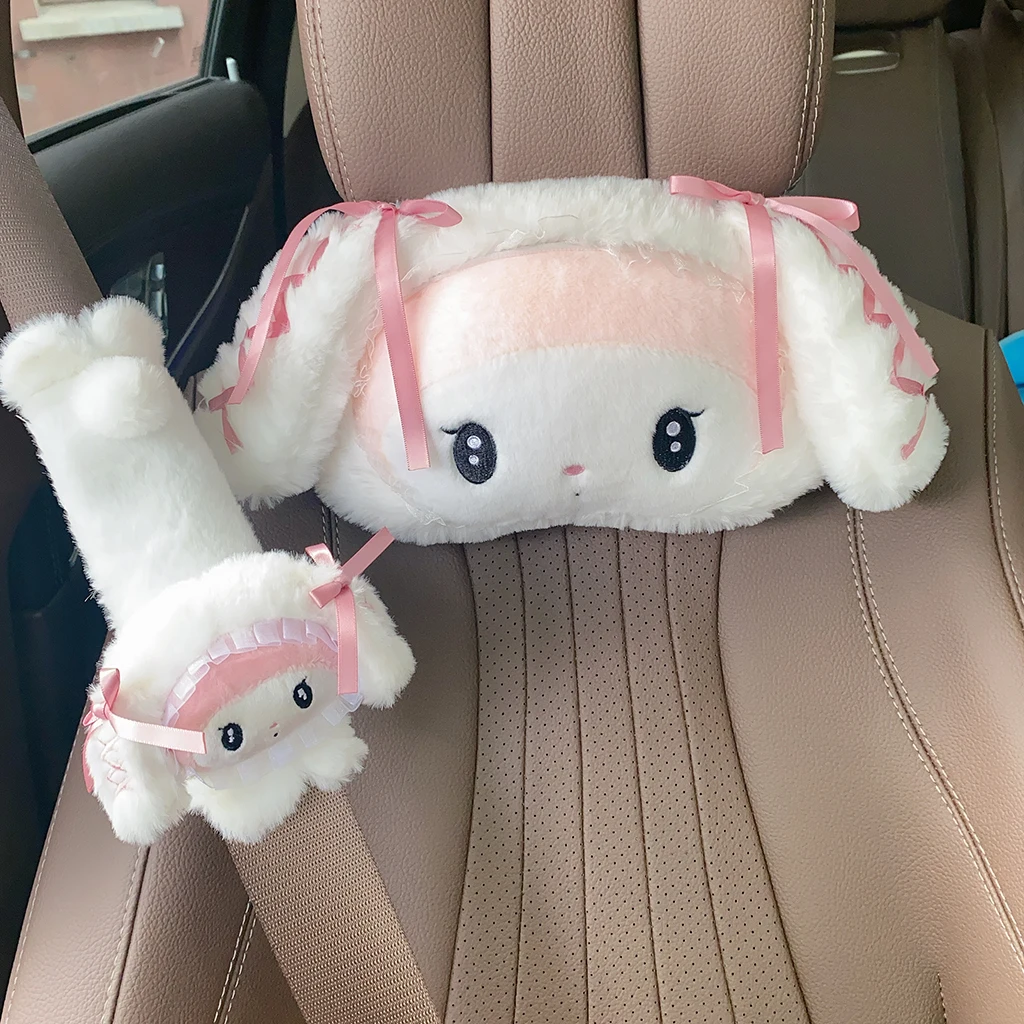 Sanrio Lolita Prinsessenstijl Mijn Melodie Auto Kussen Terug Hallo Kitty Kuromi Autogordelhoes Gevuld Sierkussen Meisje Cadeau