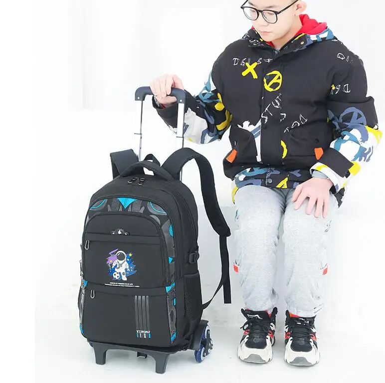 Children School Wheeled Backpack for boys School Trolley Bag Rolling Backpack bag for Boys Primary Student Schoolbags on Wheels