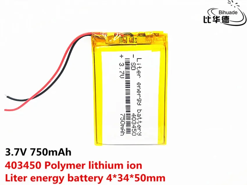 1/2/4Pcs Rechargeable 3.7V 750mah polymer lithium battery 383450 403550 For MP3 MP4 GPS navigation recorder, speaker Toy Headset