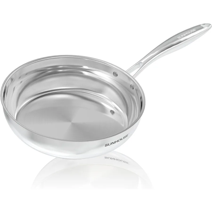 

8 Inch 20 cm Stainless Steel Frying Pan with TriPly Construction for HighPerformance Cooking on All Cooktops PFOAFree NonStick