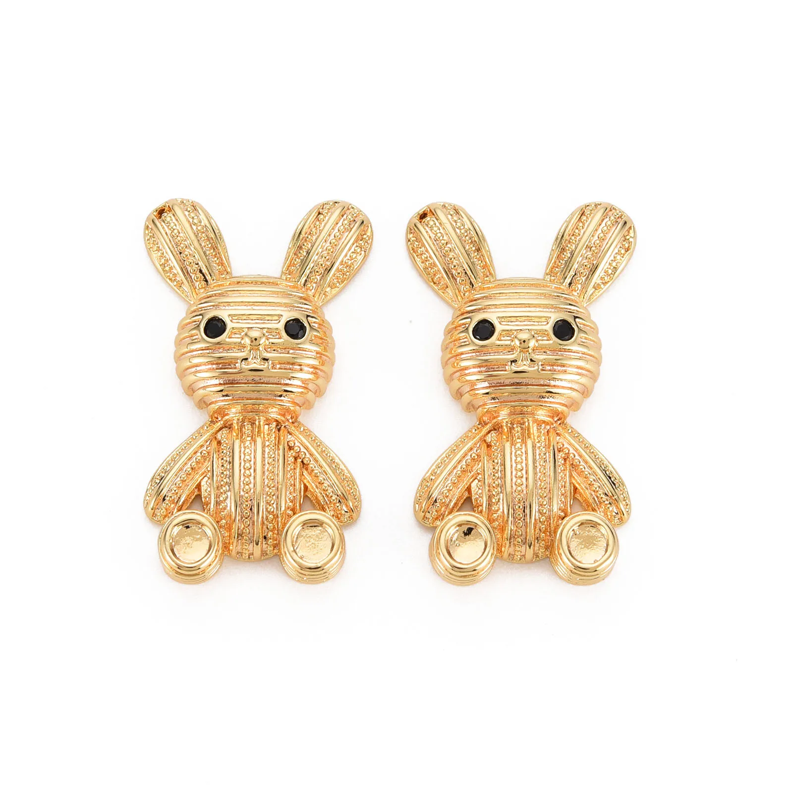 

50Pcs Copper Cubic Zirconia Charms New Fashion Cute Rabbit Pendants for Jewelry Making DIY Bracelet Necklace Earring Findings