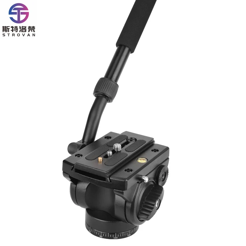 

-Q90 DSLR Videl Tripod Head 18kg Big Load Capacity Monopod Head for Telescope Les Three-way Handle Damping Handle Head