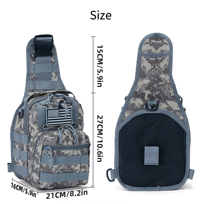 Camouflage Bag Backpack Small Gym Fitness Travel Chest Pack Tactical Hunting Shoulder Fishing Weekend Outdoor Sport Bag