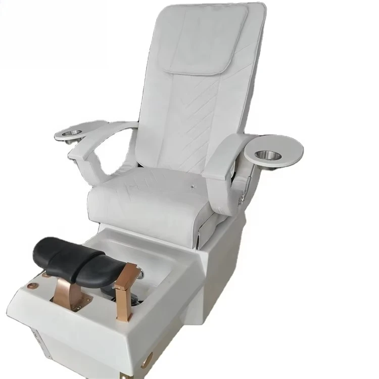 Popular Modern Nail Salon Massage Backrest Foot Spa 2 in 1 Pu Leather Cover Black Pedicure Chair With Regulating Hot Cold Water