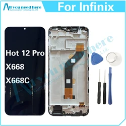 100% Test For Infinix Hot 12 Pro X668 X668C Hot12Pro LCD Display Touch Screen Digitizer Assembly Repair Parts Replacement