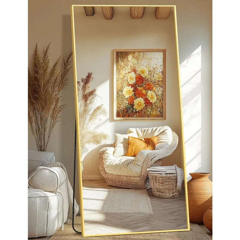 

Full Length Mirror,Standing Mirror, 75"x35" Full Body Mirror with Standing, Free Standing, Wall Mirror with Aluminum Alloy