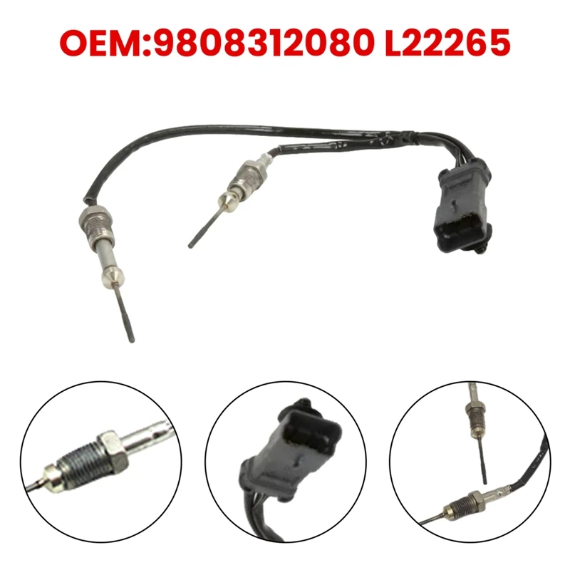 Car Exhaust Temperature Sensor 9808312080 L22265 For Citroen BERLINGO C4 GRAND PICASSO II Peugeot 308 Replacement