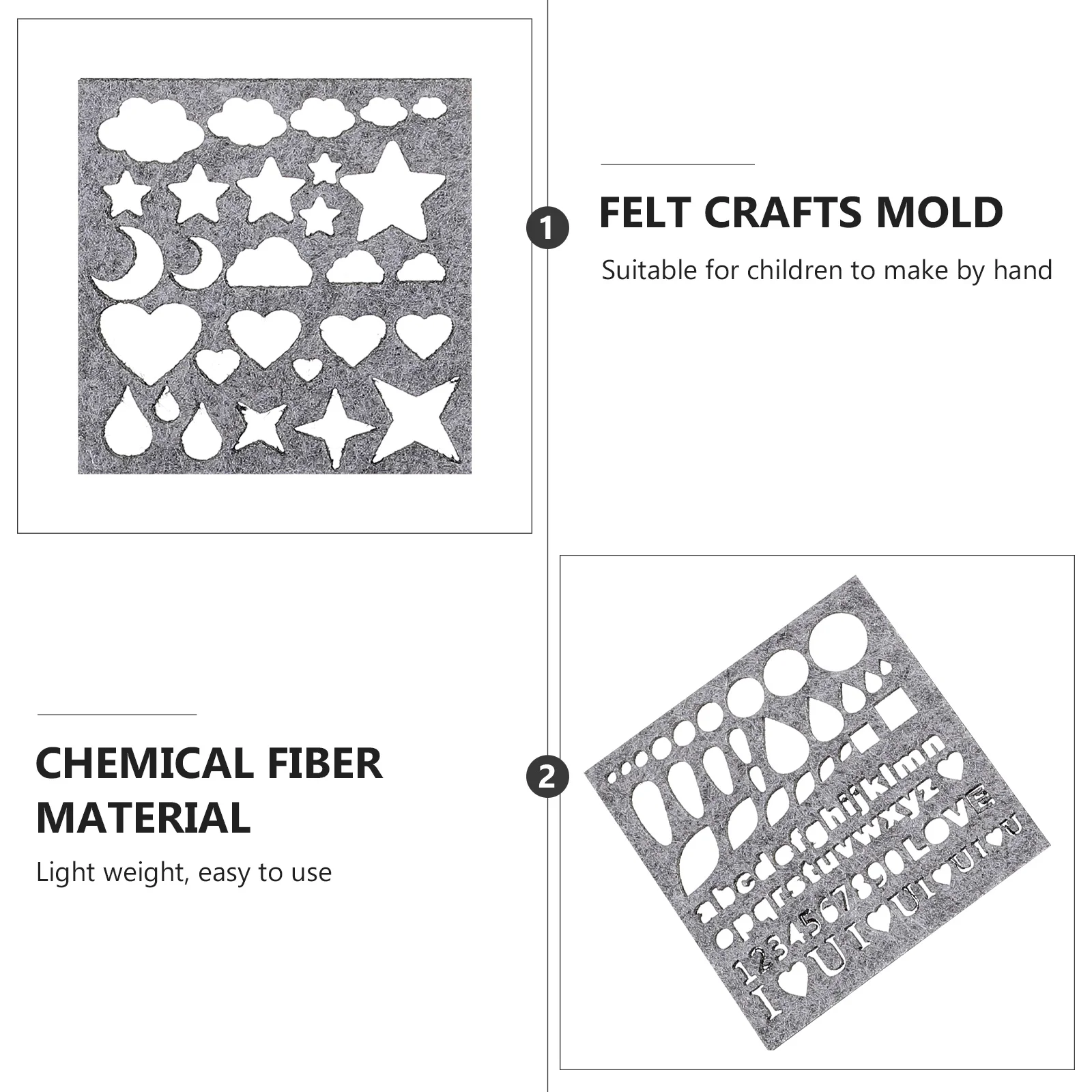 7 Pcs Wool Felt Mold Needle Felting Stencil Decorations DIY Template Woolen Kit Chemical Fiber Embroidery Shaping