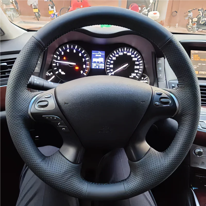 For Infiniti QX60 hand-stitched steering wheel cover Q70L JX35 M35 dedicated anti-slip full-wrap steering wheel cover