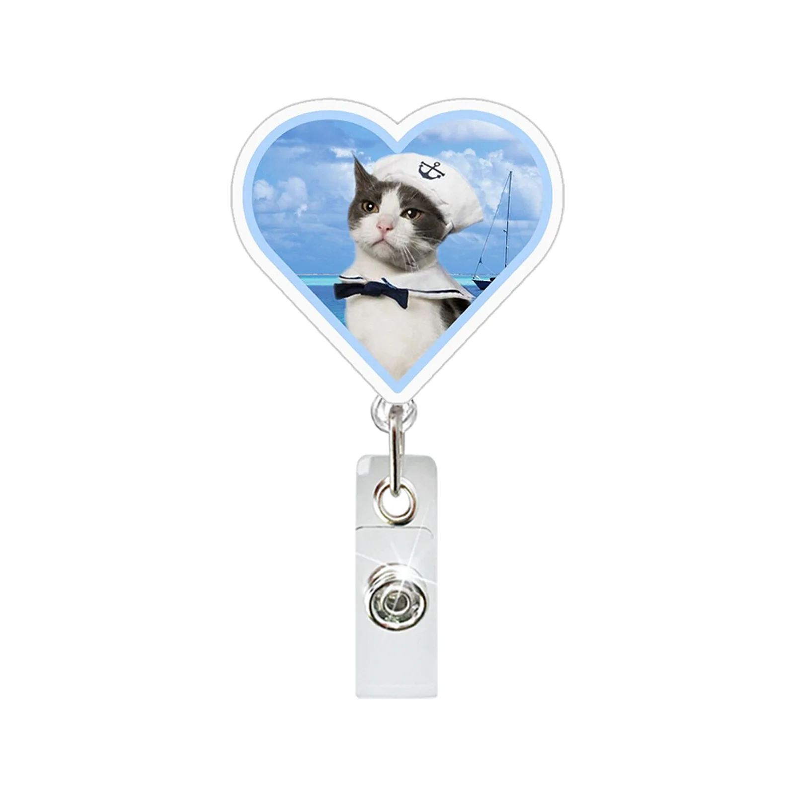 Funny Cat Expression Retractable Badge Holder Reel