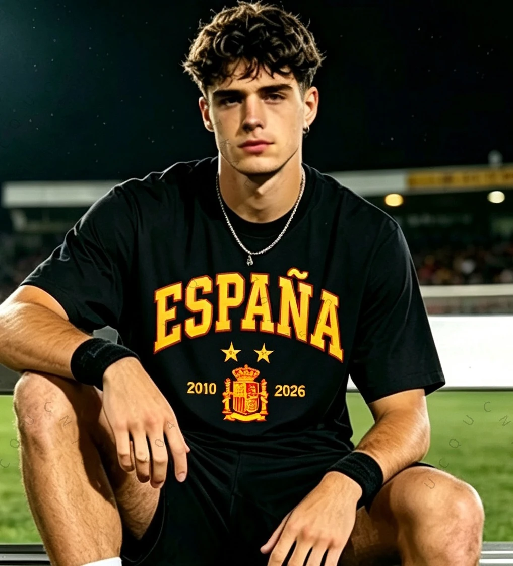 Espana Champions 2026 Spain Soccer Football Women Men T Shirts Y2k Spainish Football Fan T-Shirt Gift Tee Parent-Child T-Shirts