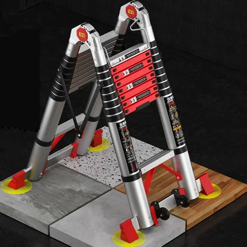 

Multifunctional Lifting Step Ladders Home Herringbone Telescopic Ladder Aluminum Alloy Portable Engineering Folding Ladders