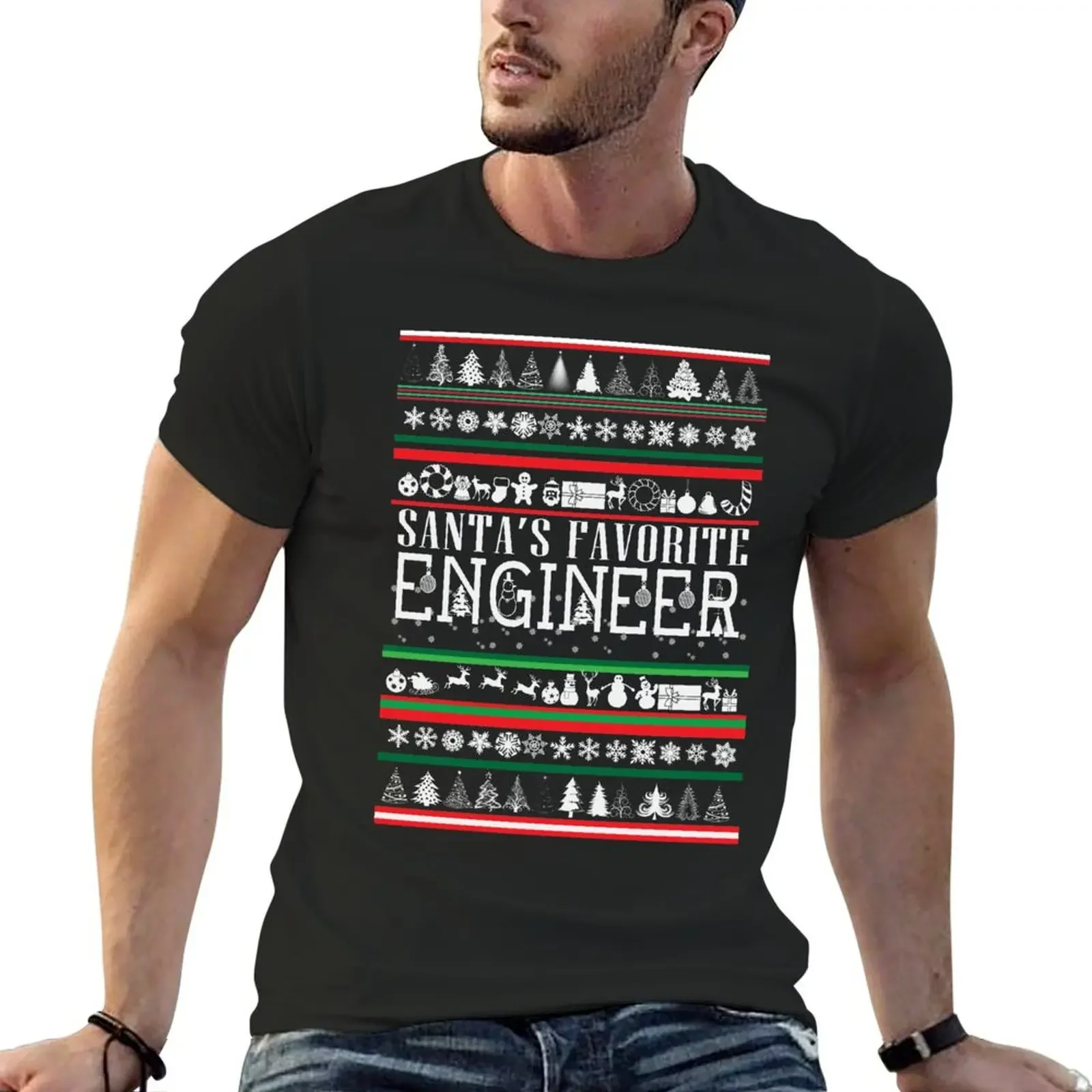 

Engineer Ugly Christmas Sweater T-Shirt Short sleeve tee cute tops oversized graphic tee mens graphic t-shirts