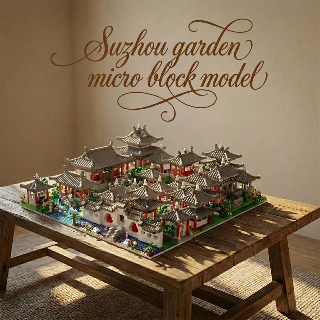 2172 Uds. Bloques de construcción de jardín Suzhou arquitectura china modelo de micropartículas juguete educativo regalos de navidad, regalos de cumpleaños