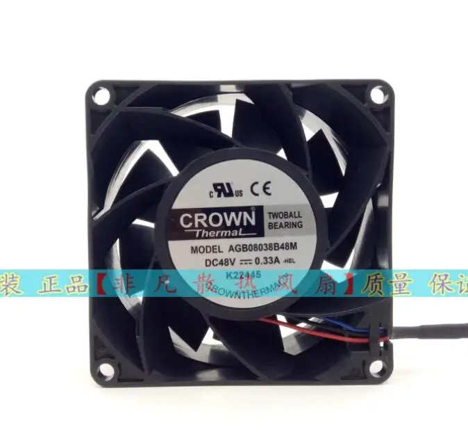 

CROWN AGB08038B48M DC 48 В 0,33 А 80x80x38 мм 3-проводной охлаждающий вентилятор для сервера