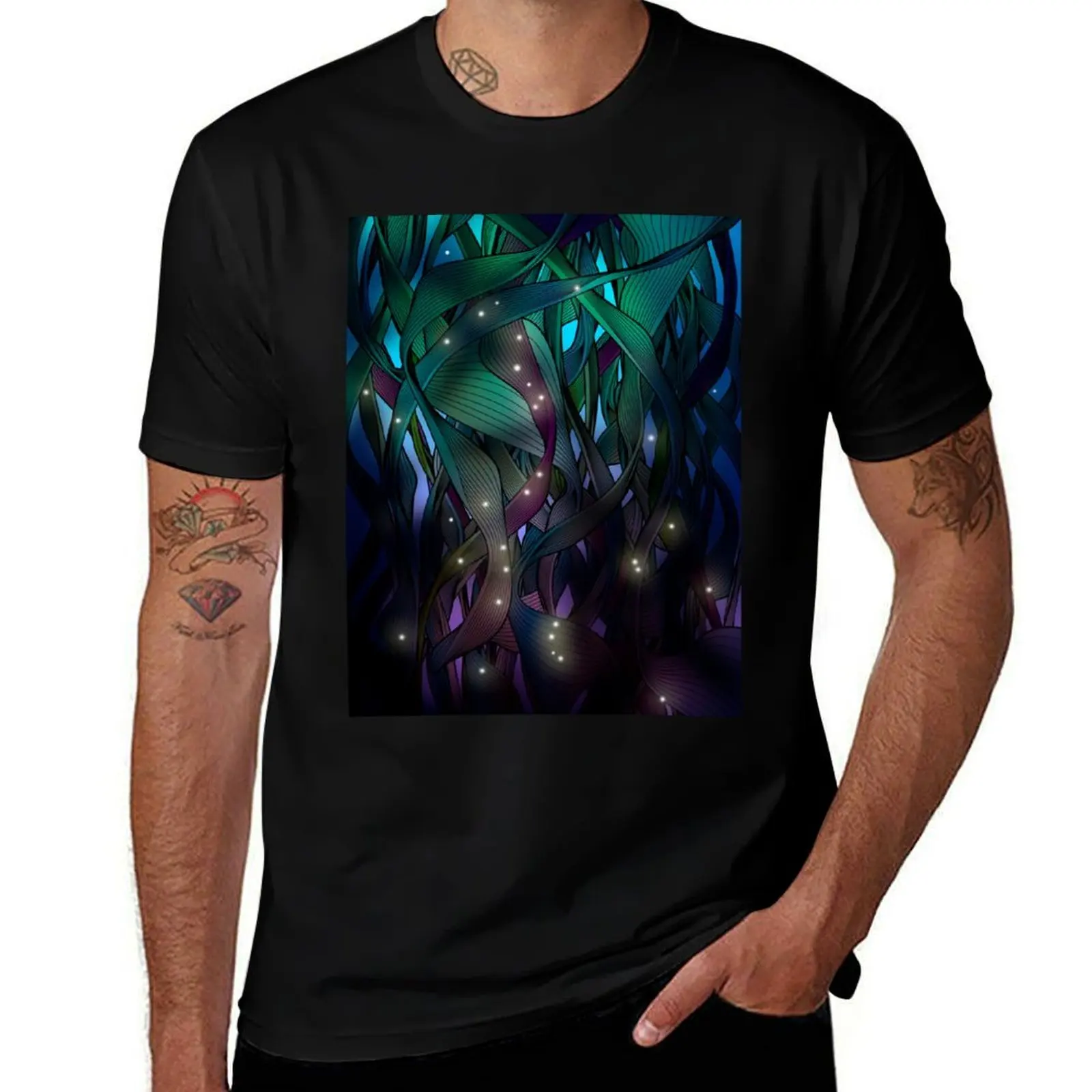 Nocturne (with Fireflies) T-Shirt Functional Casual Short Sleeve Tee