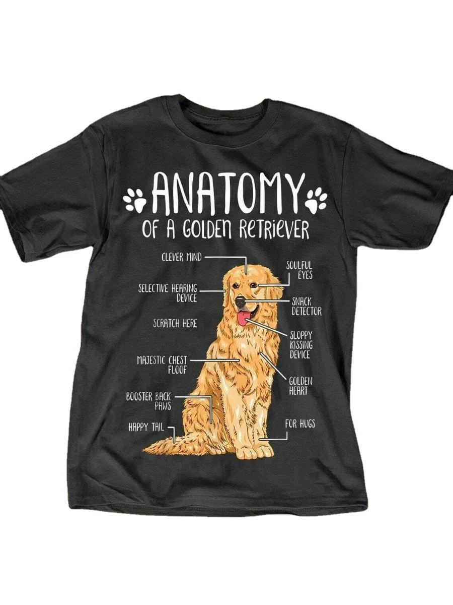 Funny Golden Retriever Anatomy Unique Dog Lovers Gift T-Shirt. Summer Cotton O-Neck Short Sleeve Mens T Shirt New S-3XL