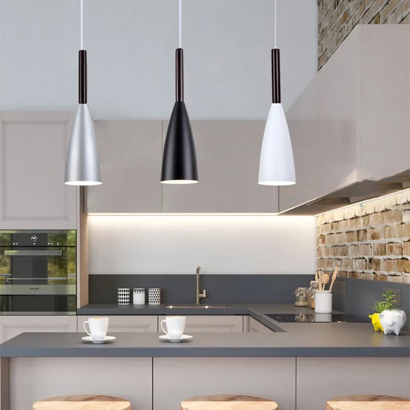 Modern Nordic E27 LED pendant light Simplicity iron and wood hanging lamp indoor home bedroom restaurant Bar chandelier illumine
