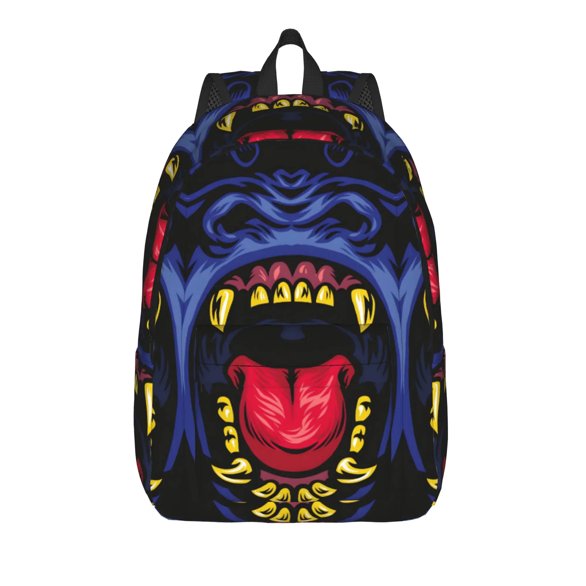 Dark Panther Demon Backpack  Funny Backpacks Men Camping Breathable School Bags Design Rucksack