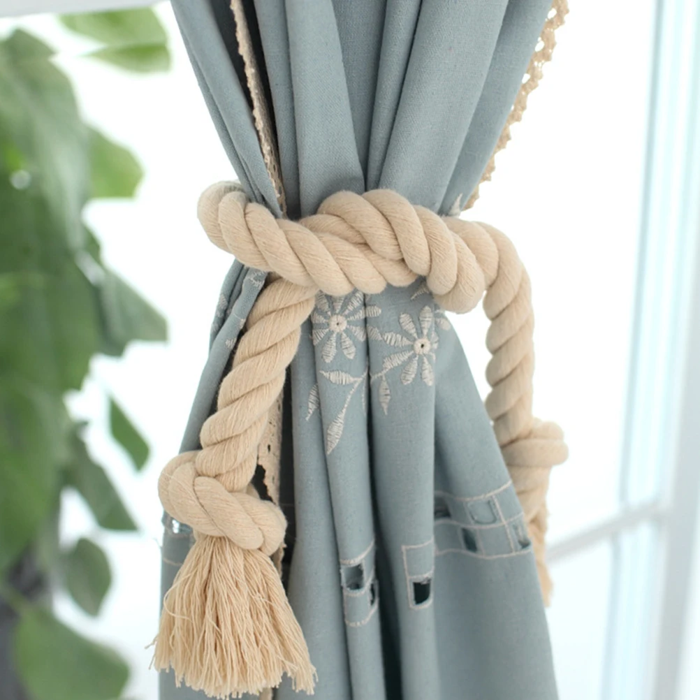 

6 Pcs Curtain Tie Tiebacks for Curtains Buckle Handmade Drape Cotton Rope Ropes