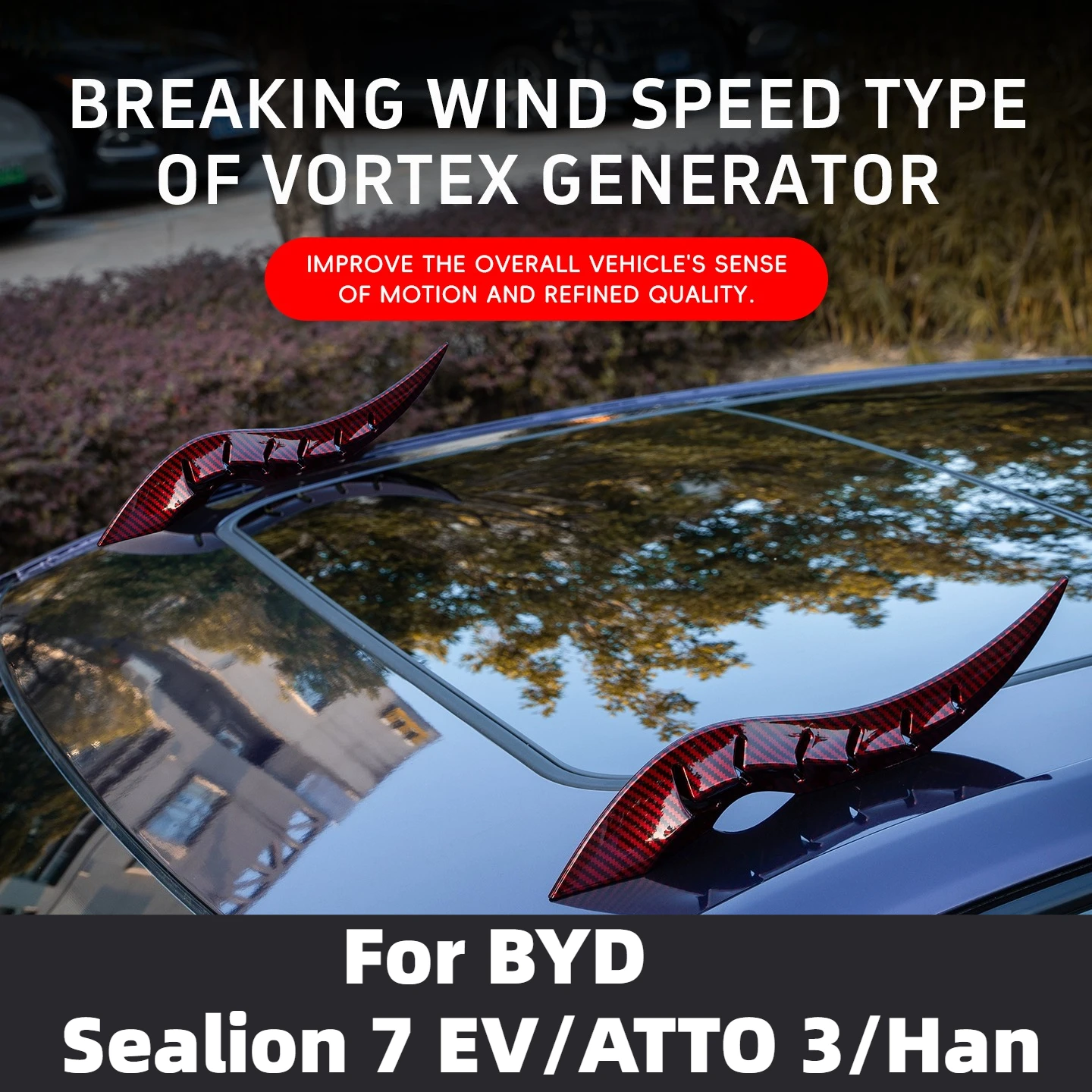 

Carbon Fiber Look Spoiler Decoration For BYD Sealion 7 EV/ATTO 3/Han Cool Auto Exterior Accessories Impact Resistant ABS Plastic