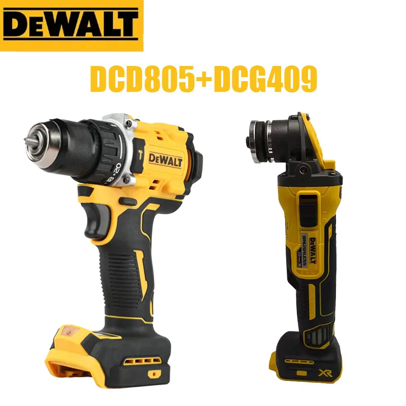 

Набор аккумуляторных бесщеточных инструментов DEWALT DCG409 и DCD805 20V MAX с угловой шлифовальной машиной и дрелью для резки и сверления