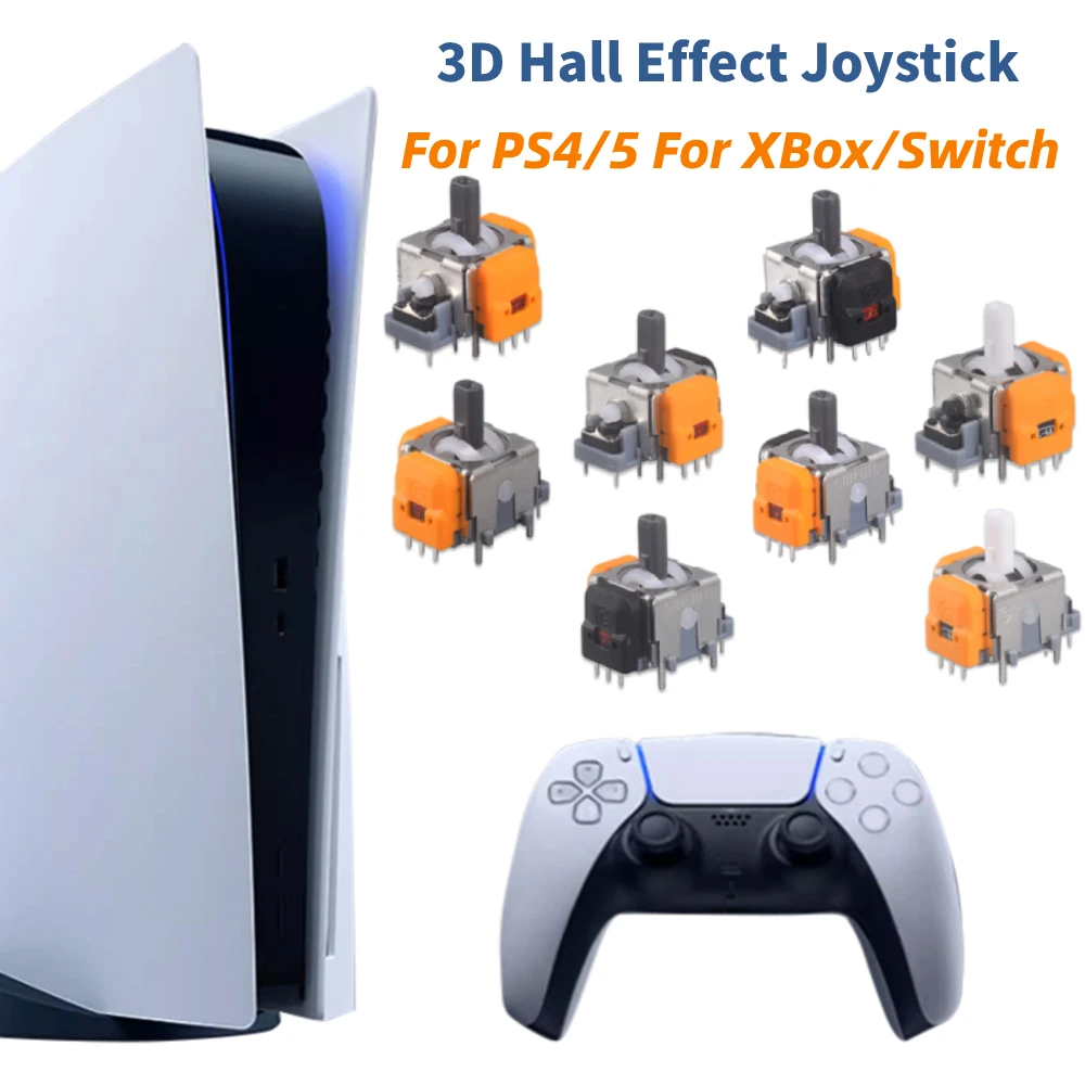 Replacement Hall Effect Joystick 3D Analog Sensor ThumbStick for PS5/PS4/Xbox One/Series Controller Repair Parts Accessories