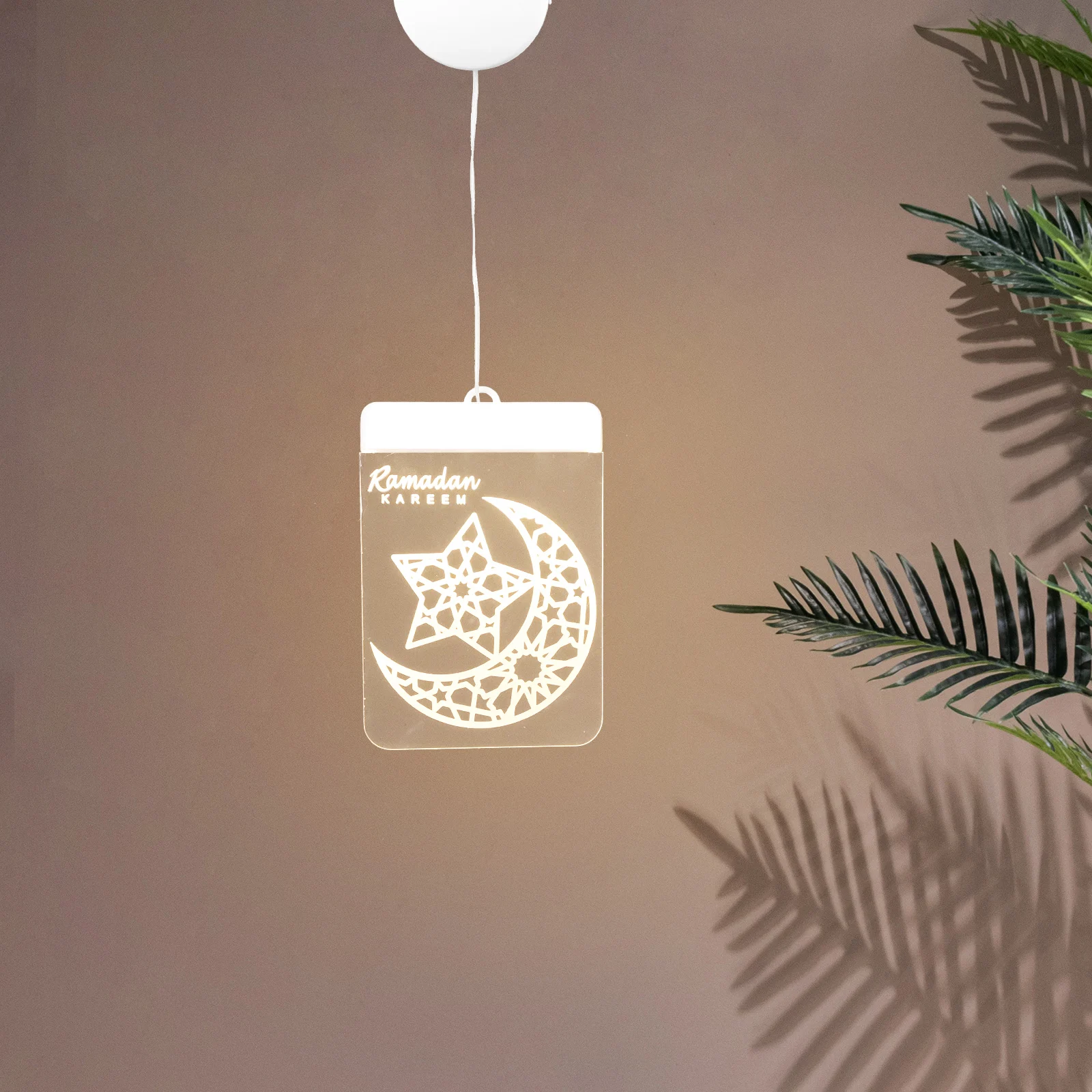 

Moon Star Decorative Lights Eid Ramadan Hanging Lamps LED Home Mubarak Muslim Ornaments Acrylic Plastic