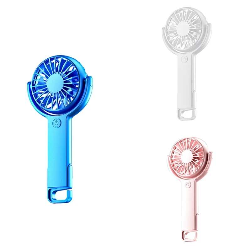 Handheld Fan Portable Mini Handheld Fan USB Charging Fan Desk Dormitory 5 Speeds Adjustable Rechargeable Fan Blue