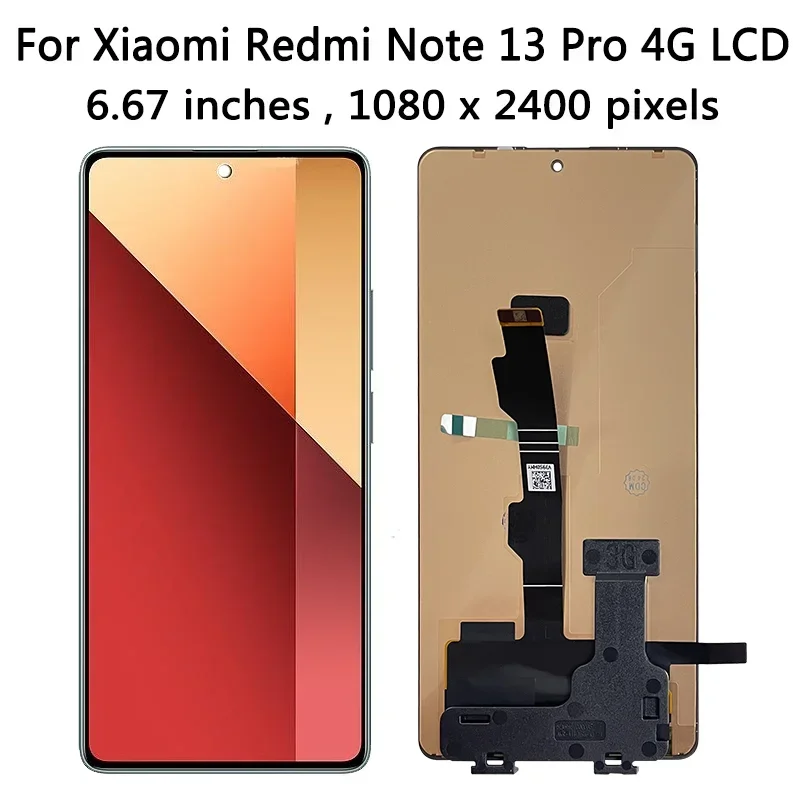 6.67“AMOLED for Xiaomi Redmi Note 13 Pro 4G 23117RA68G Lcd Display Digital Touch Screen with Frame Assembly