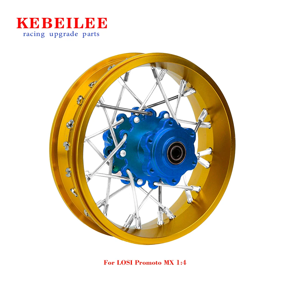 KEBEILEE CNC Aluminum Rear Wheel V2 For LOSI Promoto MX motorcycle  1:4 Gold