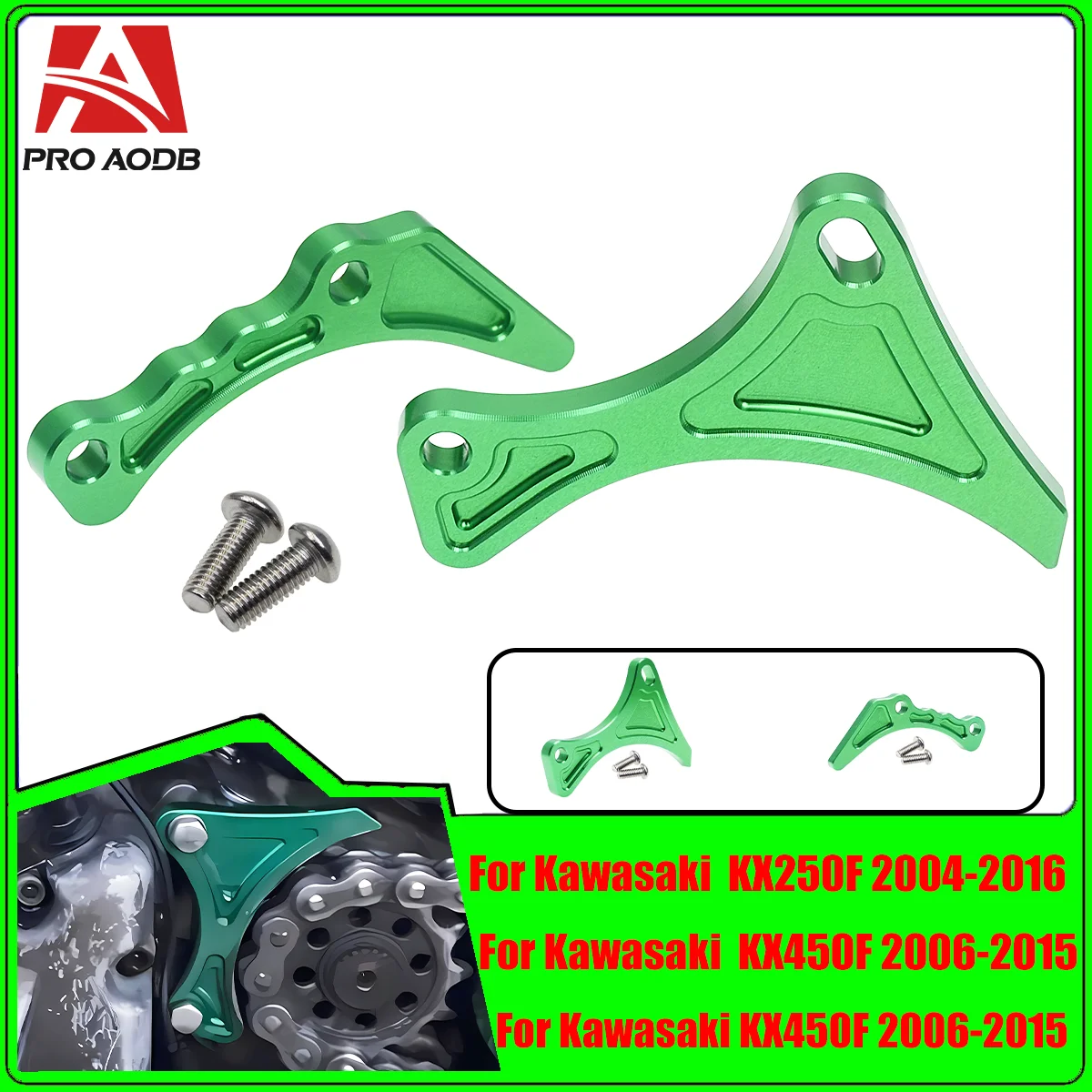 For Kawasaki KX250F KX450F KX 250F 450F 2004-2015 2016 CNC aluminum Guard Cover Chain Sprocket Cover Case Saver Engine Protector