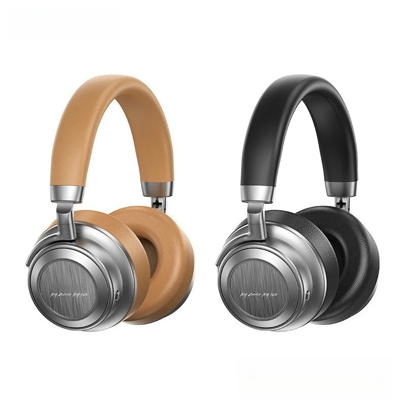 RB-980HB ANC Active Noise Cancelling Wireless Headphones, Retro Metal Over-Ear Bluetooth Headset with Mic