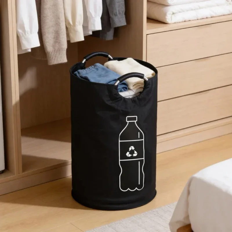 1/2/3pcs Household Folding Dirty Clothes Basket with Large Capacity Aluminum Handle for Storing Plastic Bottles, Recycling Bags