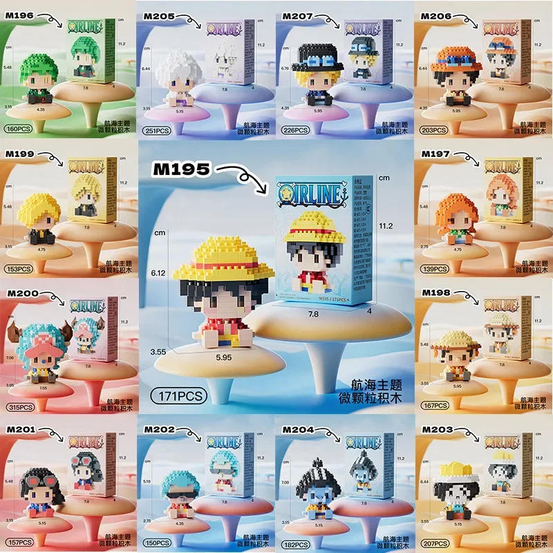 ONE PIECE 3D Anime Model Sun God Nika Luffy Micro Building Block Chopper Ace Buggy Assembly Mini Bricks Figure Toys For Gift view 2