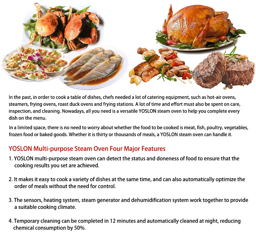YOSLON فندق مطعم التجارية كومبي فرن 6 صينية باخرة الصناعية الخبز الدجاج بطة خبز فرن الخبز معدات المخابز