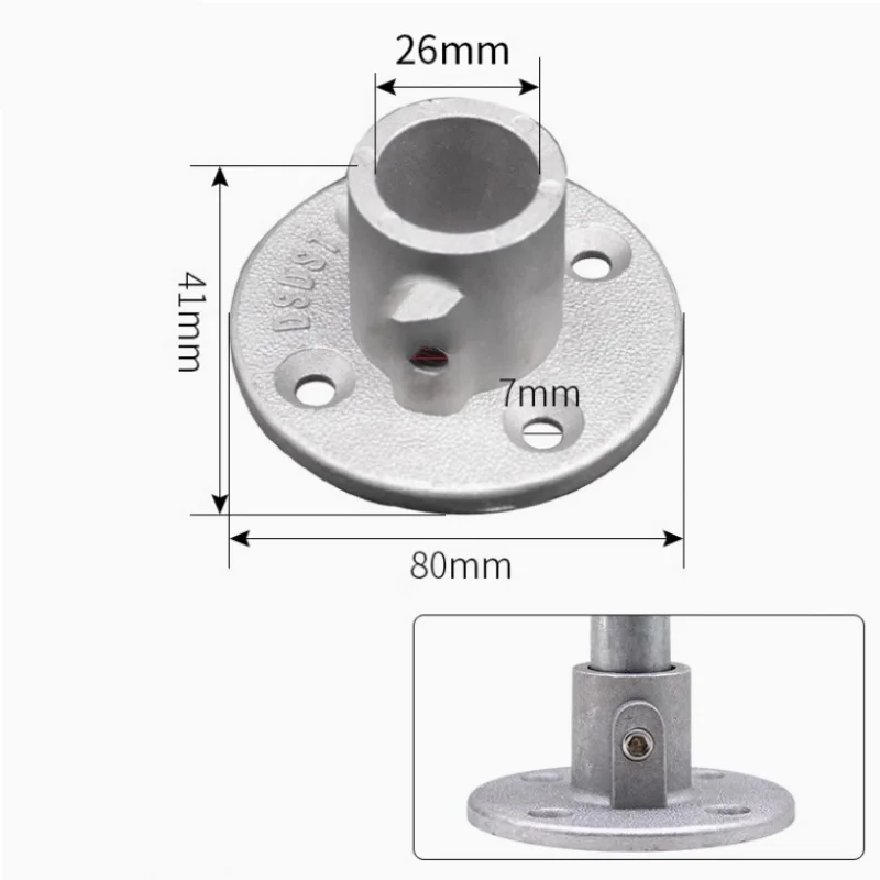 OD 25mm Pipe fitting Pipe joint Connector Elbow Tee Base Flat Fitting Connection Fastener Steel Tube Shelf Parts Aluminum alloy