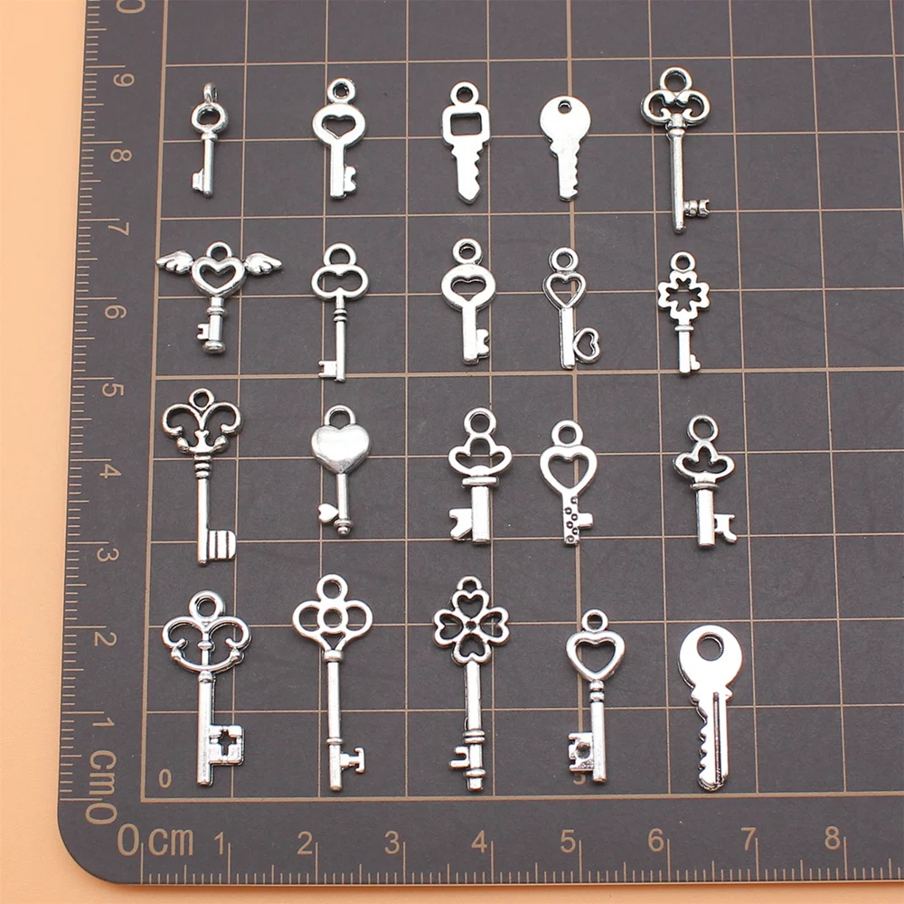 20pcs/set Key Charms For Jewelry Making Pendant Diy Crafts Accessories L10309