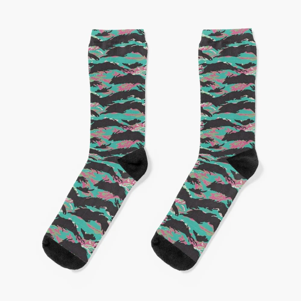 

Miami Tiger Stripe Camouflage Socks Funny Socks Woman