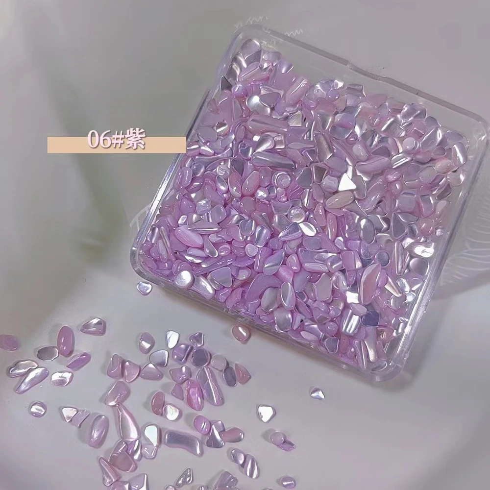 1 box Irregular Shell Nail Charms Natural Seashell Abalone-Shell Nail Art Flake 3D Decor Slices Small Gravel Design Flakes Stone