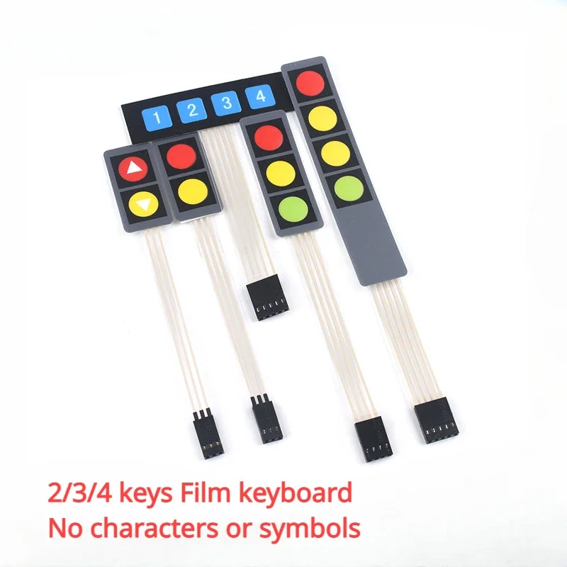 

2/3/4 key membrane switch MCU expansion keyboard with symbol DIY yellow/blue/green//red display